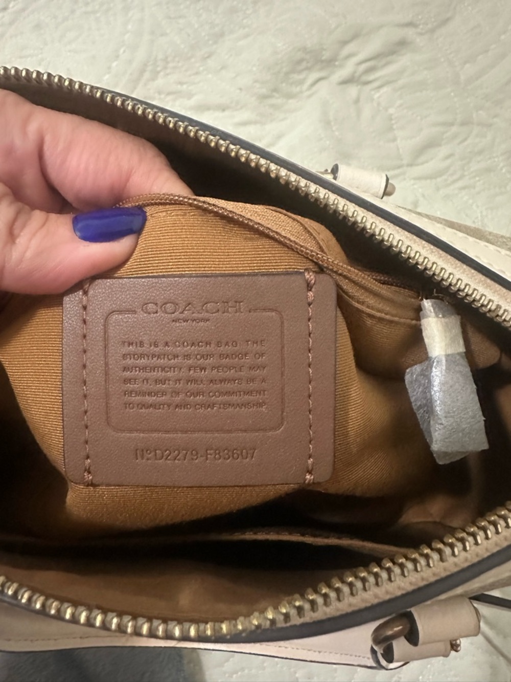 Coach Beige and Chalk Signature Canvas Satchel - Picture 11 of 13